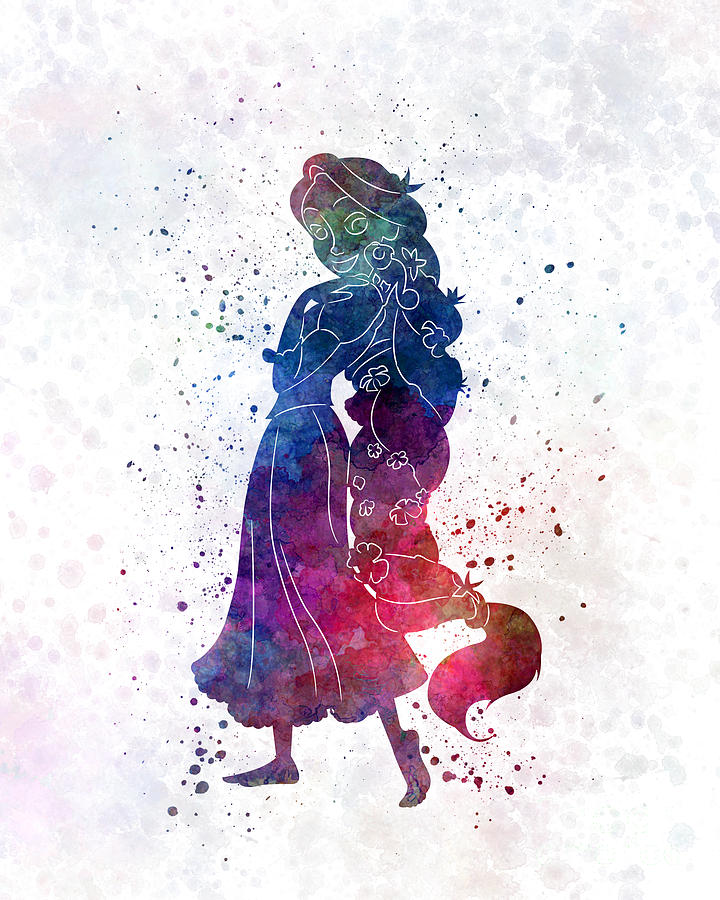 720x900 Rapunzel 01 In Watercolor Painting By Pablo Romero - Rapunzel Watercolor