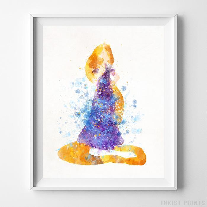 699x699 Rapunzel Tangled Type 1 Wall Art Disney Watercolor Poster Nursery - Rapunzel Watercolor