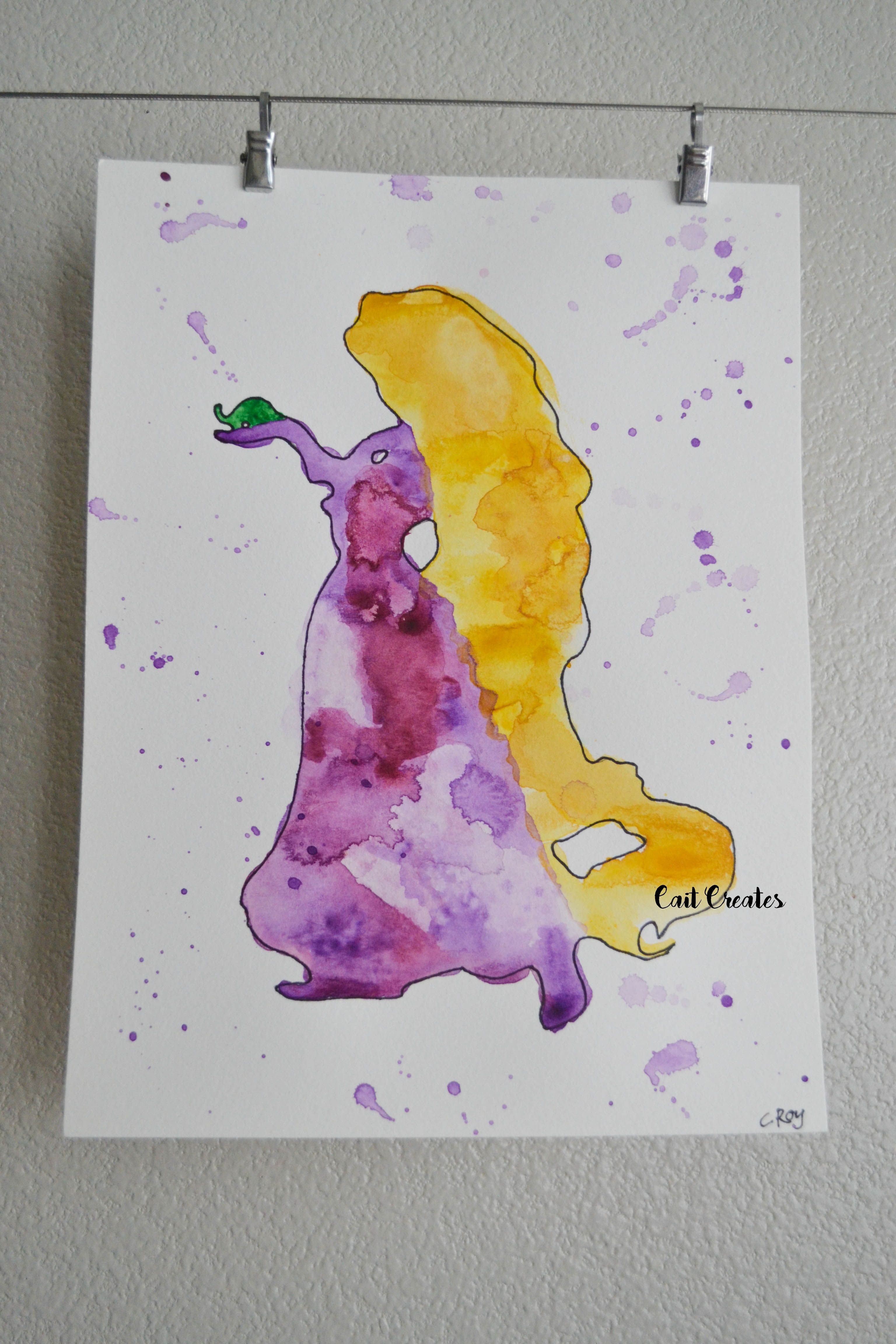 3072x4608 Rapunzel Watercolor Silhouette Watercolor Rapunzel - Rapunzel Watercolor