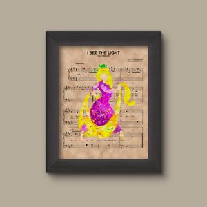 300x300 Tangled, Rapunzel, Watercolor, I See The Light Sheet Music Art - Rapunzel Watercolor