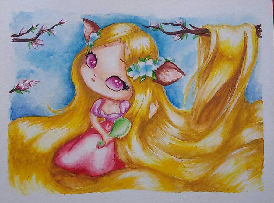 900x667 Rapunzel Watercolor By Moraspina - Rapunzel Watercolor