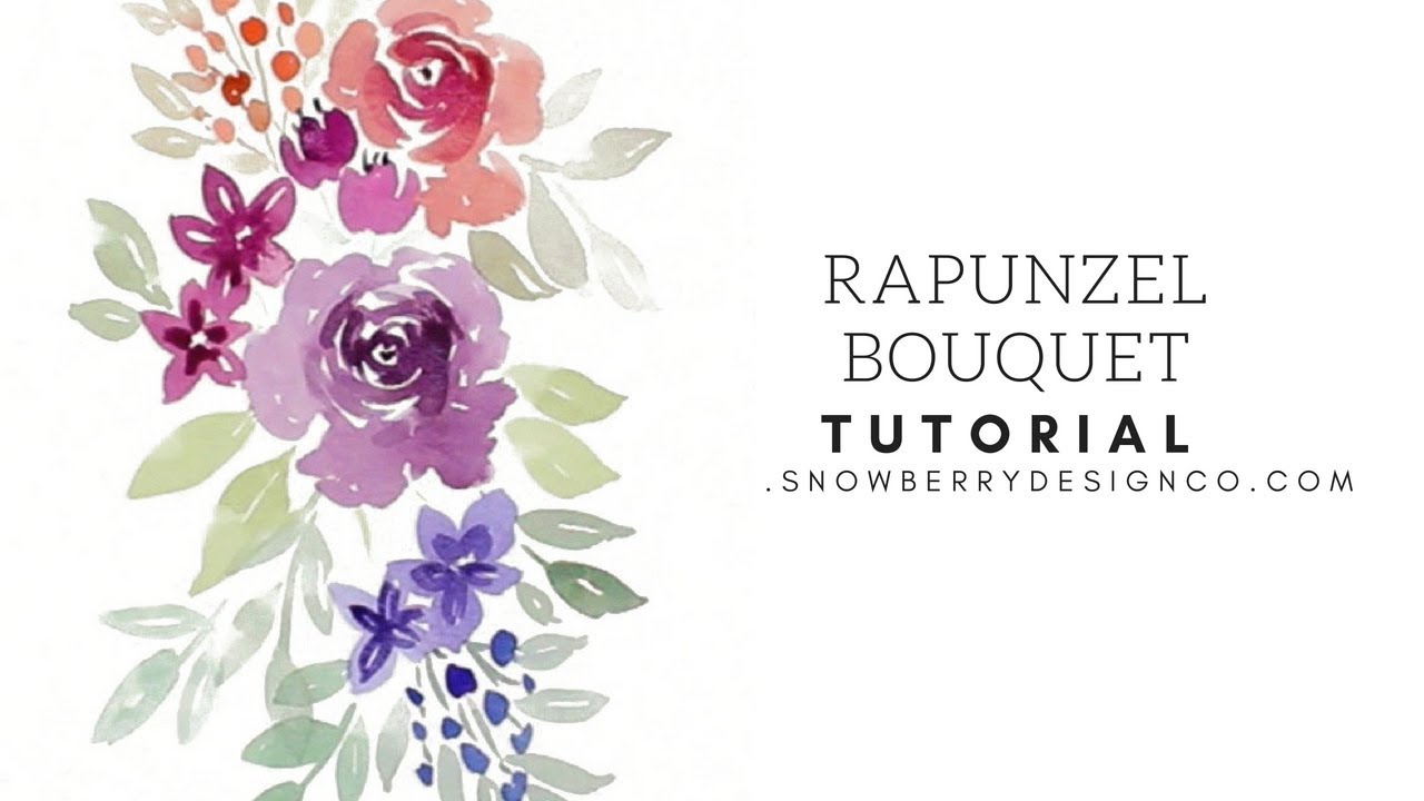 1280x720 How To Paint A Rapunzel Inspired Rose Bouquet Beginner - Rapunzel Watercolor