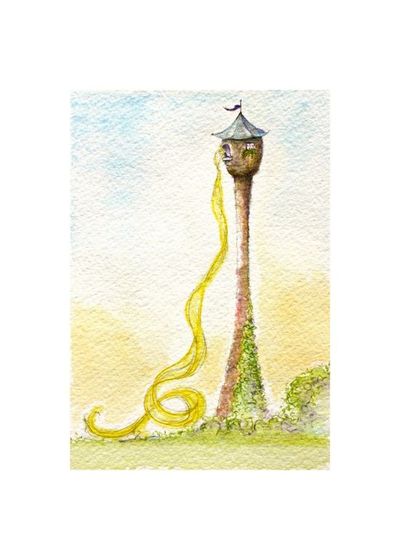 400x560 Nice Tangledrapunzel Watercolor Painting. Wonderful World Of - Rapunzel Watercolor