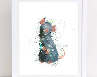 340x270 Rat Watercolor Etsy - Rat Watercolor