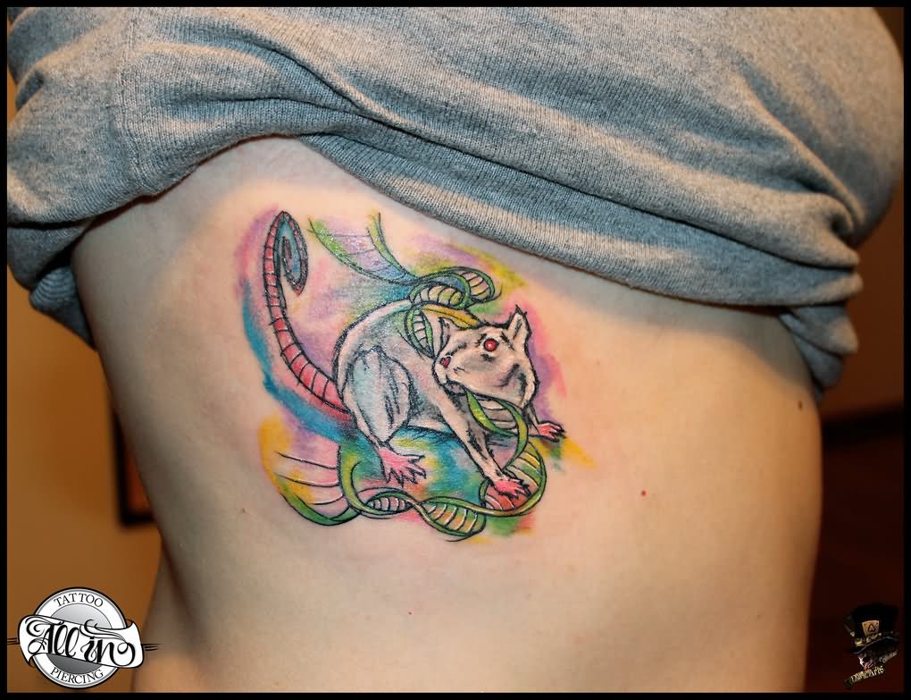 1020x783 Watercolor Rat Tattoo By Darkartscolective - Rat Watercolor