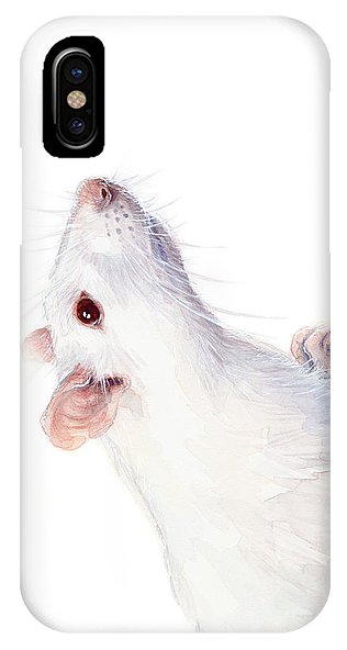 316x592 White Albino Rat Watercolor Iphone X Case For Sale By Olga Shvartsur - Rat Watercolor
