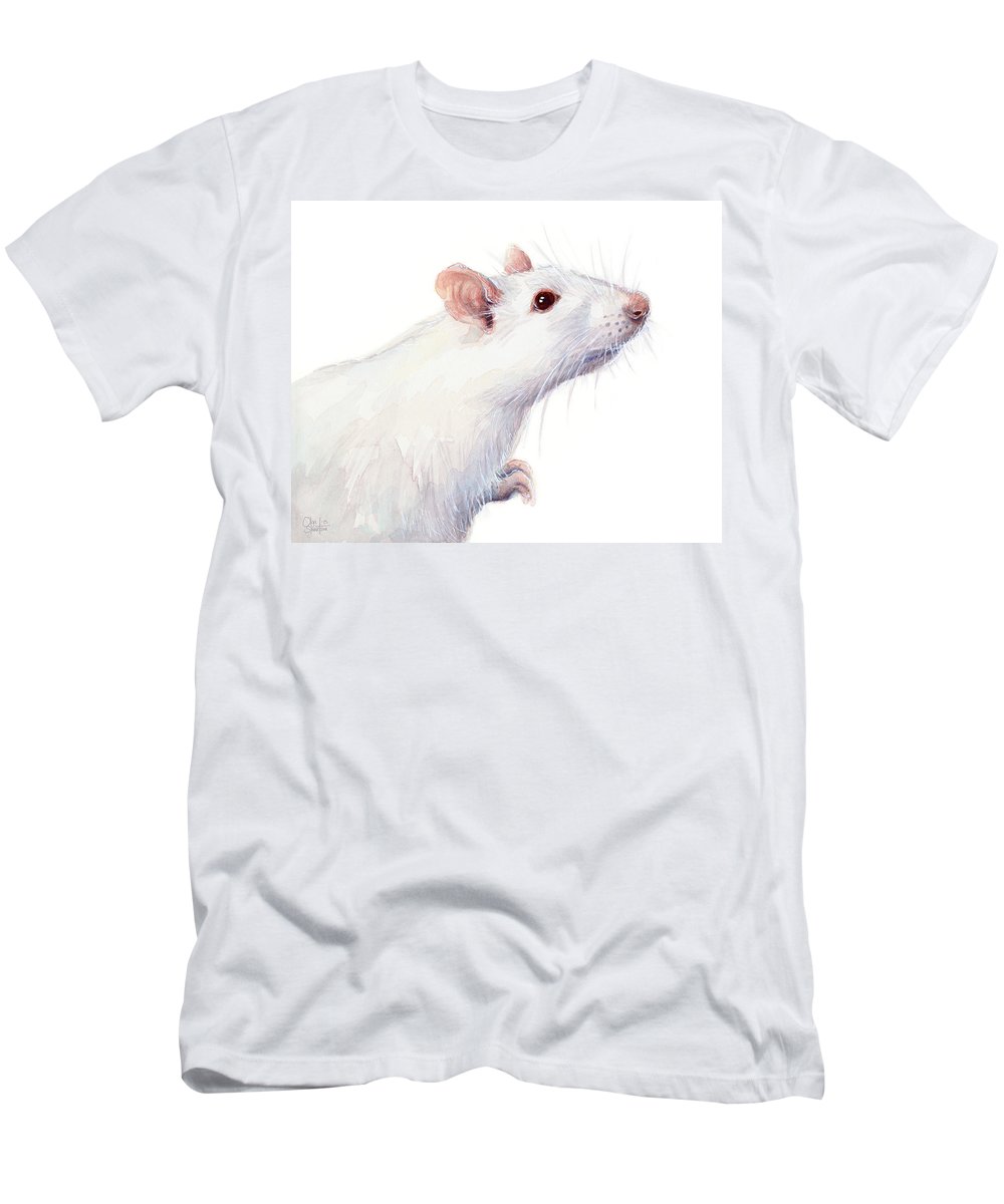 1000x1200 White Albino Rat Watercolor T Shirt For Sale By Olga Shvartsur - Rat Watercolor