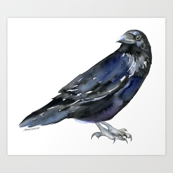 700x700 Raven Watercolor Nevermore Art Print By Susanwindsor Society6 - Raven Watercolor