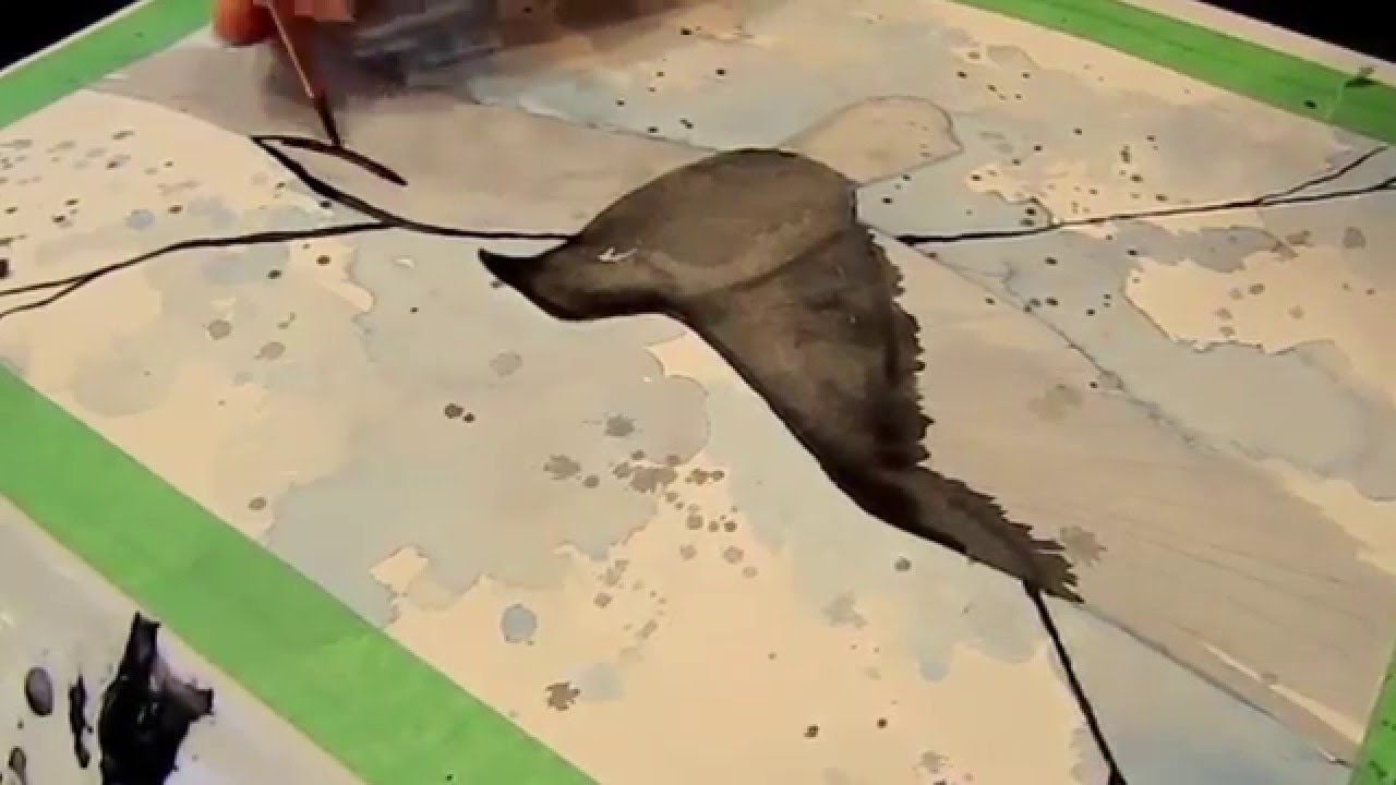 1280x720 Time Lapse Watercolor Raven - Raven Watercolor