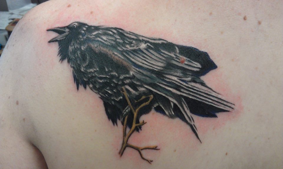 960x574 Raven Tattoo - Raven Watercolor Tattoo
