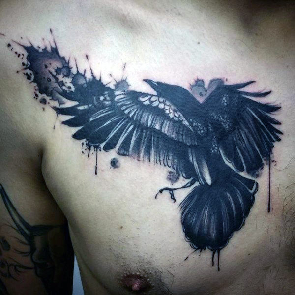 600x600 100 Raven Tattoo Designs For Men - Raven Watercolor Tattoo