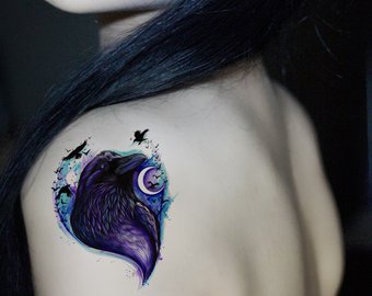 340x270 Raven Watercolor Etsy - Raven Watercolor Tattoo