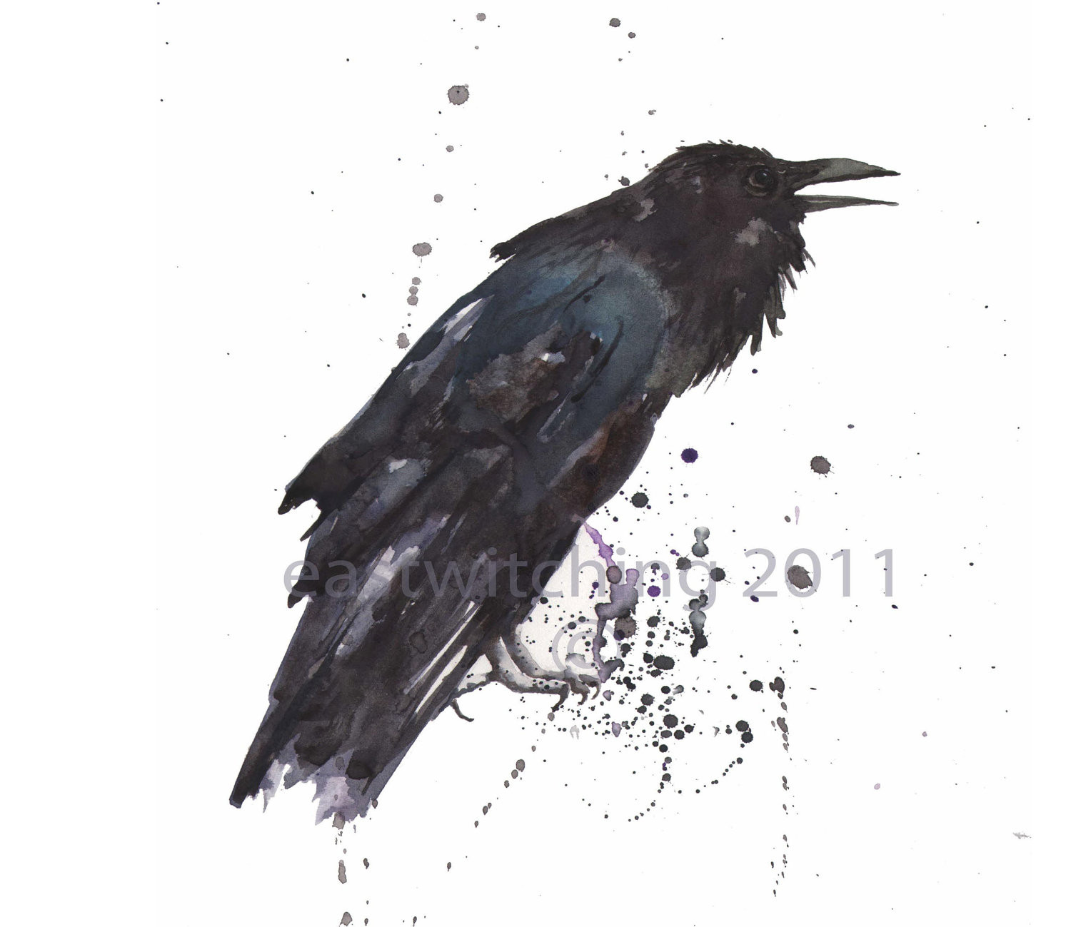 Raven Watercolor Tattoo at PaintingValley.com | Explore collection of ...