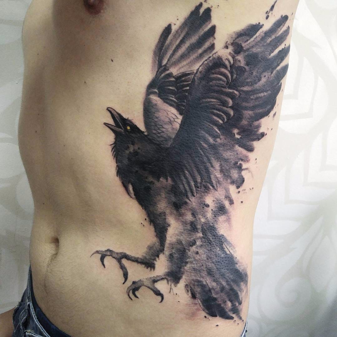 1080x1080 Rafamarchetti Por Victor Octaviano! - Raven Watercolor Tattoo