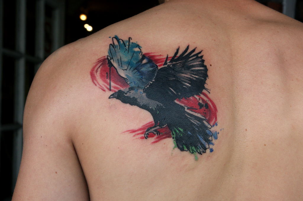 1024x682 Watercolor Raven Tattoo I Tattoo - Raven Watercolor Tattoo