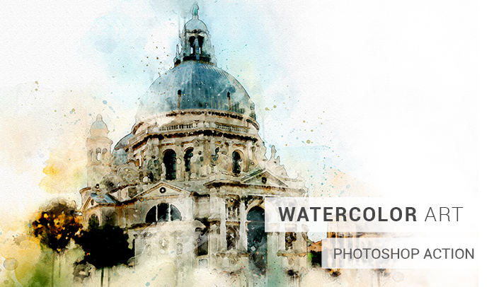 698x406 Watercolor Photoshop Action - Real Watercolor
