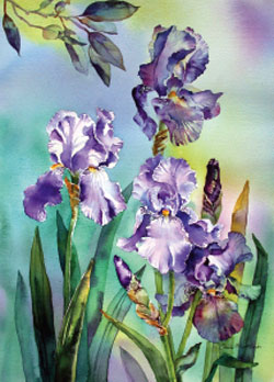 250x348 How To Paint Flowers Using Wet In Wet Watercolour Paint - Realistic Watercolor Flowers