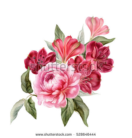 450x470 Wedding Flower Pictures Photos Bouquet Peony Watercolor Realistic - Realistic Watercolor Flowers