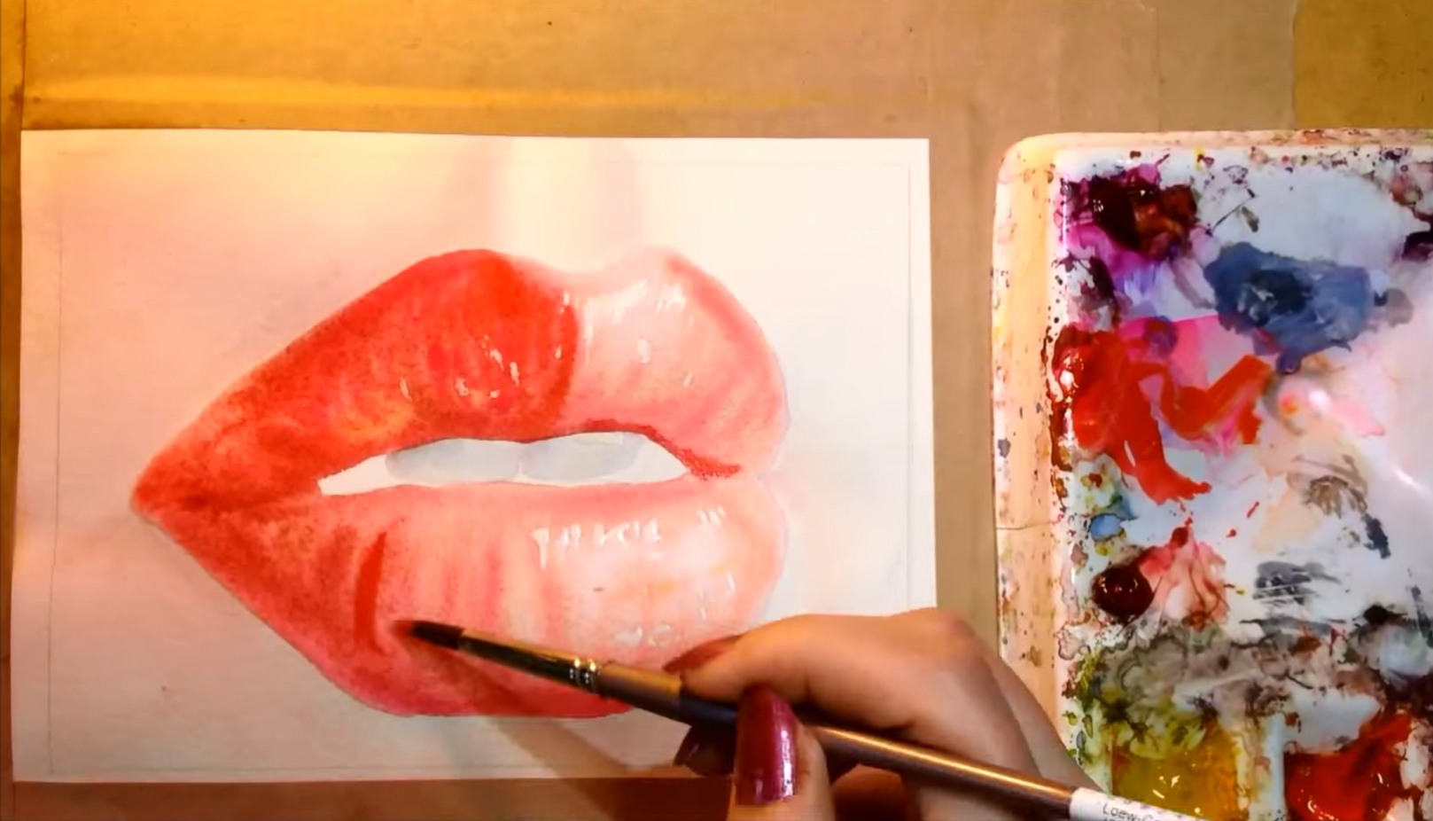 1617x926 Watercolor Techniques For Painting Hyper Realistic Lips Step By Step - Realistic Watercolor Painting Techniques