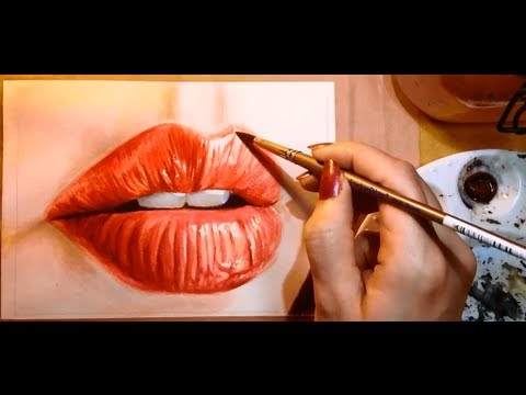480x360 How To Paint A Realistic Mouth (Lips) - Realistic Watercolor Tutorial