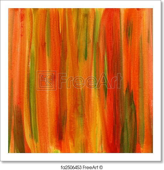 561x581 Free Art Print Of Red, Green And Yellow Watercolor Abstract - Red And Green Watercolor
