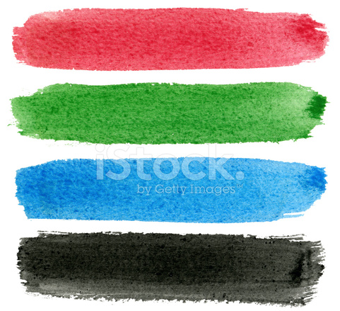 481x439 Red, Green, Blue And Black Watercolor Paint Stock Photos - Red And Green Watercolor