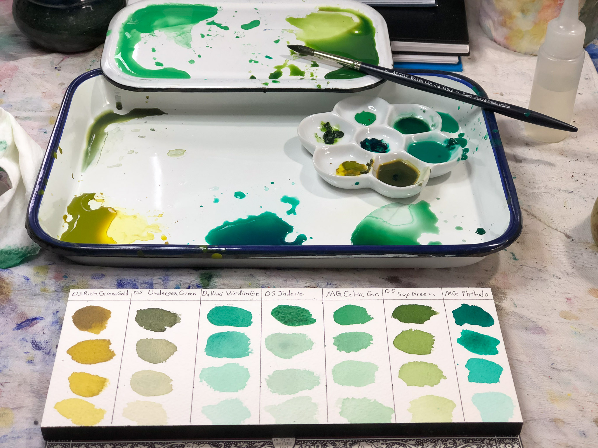 2048x1536 Watercolor Swatches Red, Blue And Green All The Pages Are My Days - Red And Green Watercolor