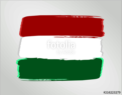 500x389 Vector Template Illustration Hungary Flag Central Europe Country - Red And Green Watercolor