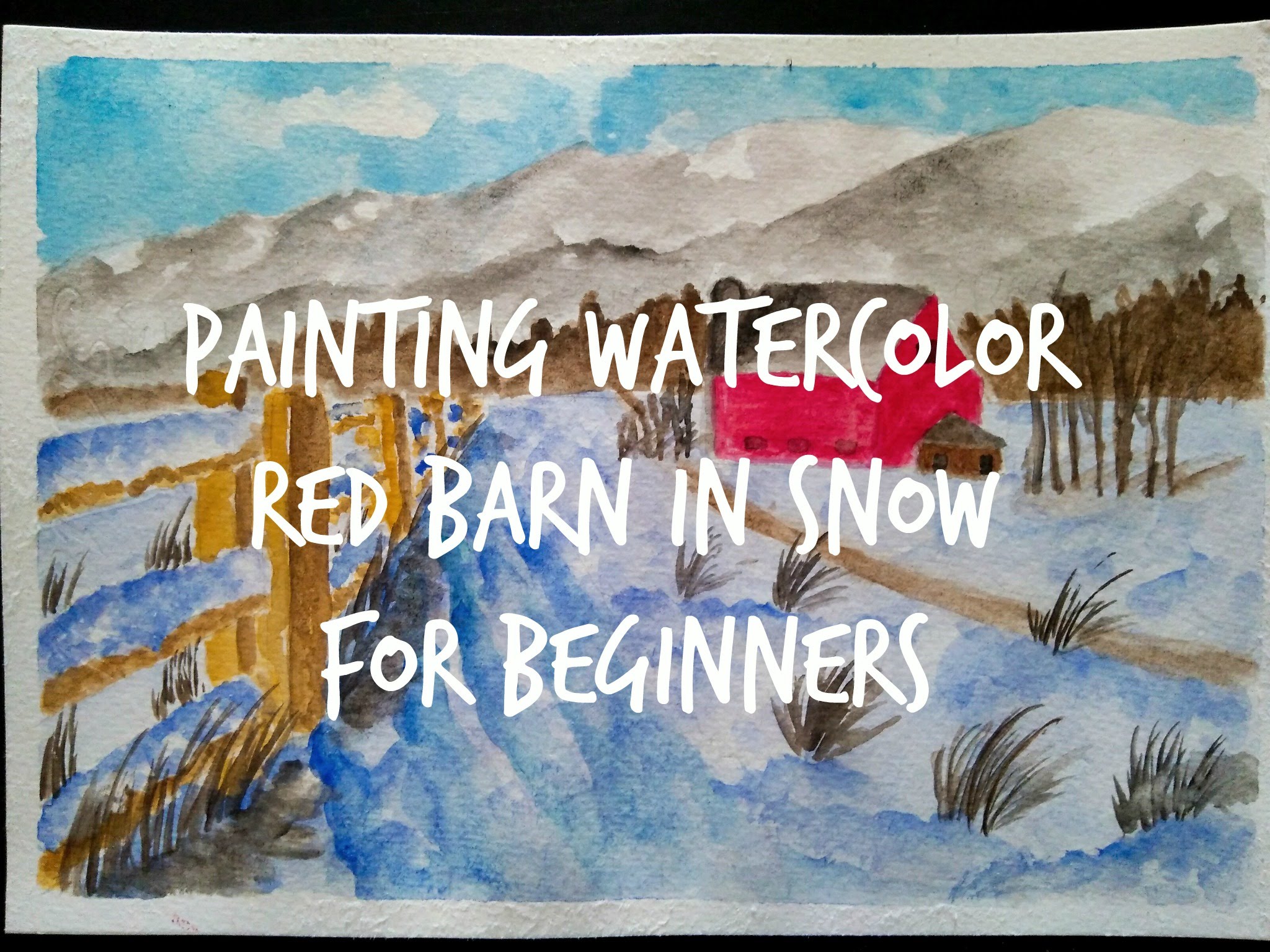 2048x1536 Painting Watercolor Red Barn In Snow For Beginners - Red Barn Watercolor