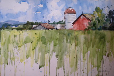 400x267 Red Barn Annelein Beukenkamp Watercolors - Red Barn Watercolor