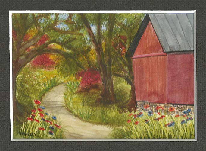 684x500 Red Barn - Red Barn Watercolor
