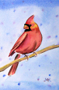 Red Bird Watercolor at PaintingValley.com | Explore collection of Red ...