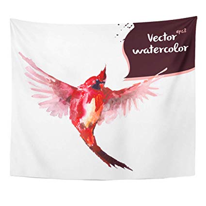 425x425 Angoni Tapestry Paint Colorful Cute Red Cardinal - Red Cardinal Watercolor