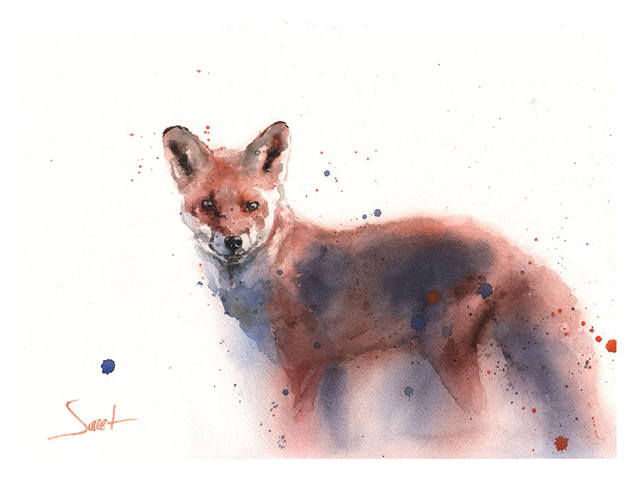 933x700 Red Fox Watercolor Print Watercolor Animal Paintings - Red Fox Watercolor