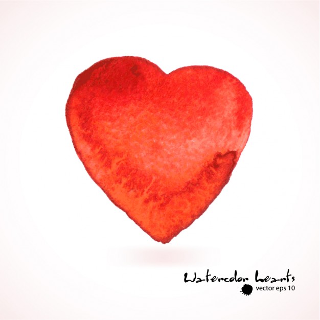 626x626 Red Heart, Watercolor Vector Free Download - Red Heart Watercolor