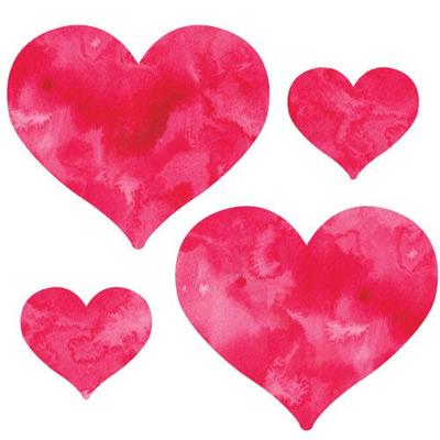 400x400 Watercolor Red Heart Decals - Red Heart Watercolor