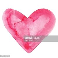 200x200 Watercolor Red Heart Icon Stock Vectors - Red Heart Watercolor