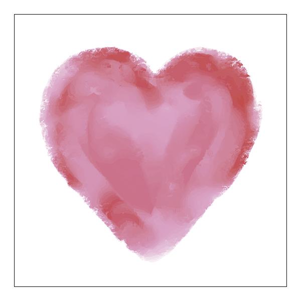 600x600 Watercolor Red Heart Napkins - Red Heart Watercolor