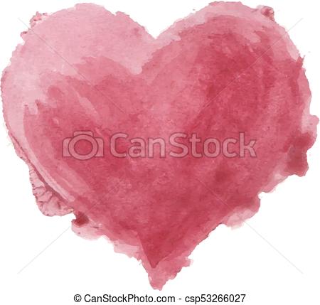450x429 Watercolor Painted Heart. Watercolor Painted Red Heart On White - Red Heart Watercolor