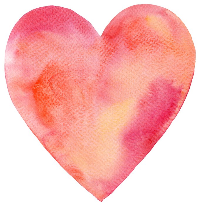 Red Heart Watercolor at PaintingValley.com | Explore collection of Red ...