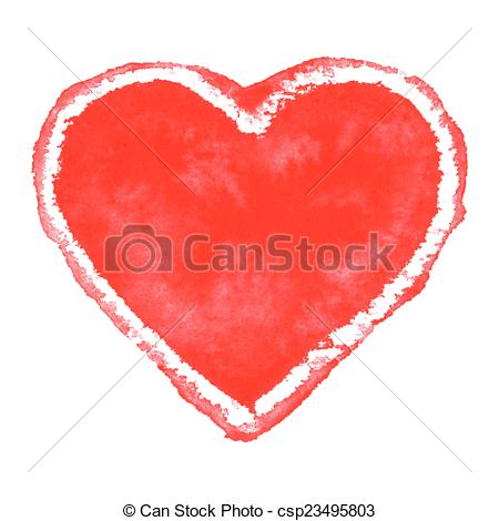 450x470 Watercolor Red Heart, Vector Illustration For Your Design. - Red Heart Watercolor