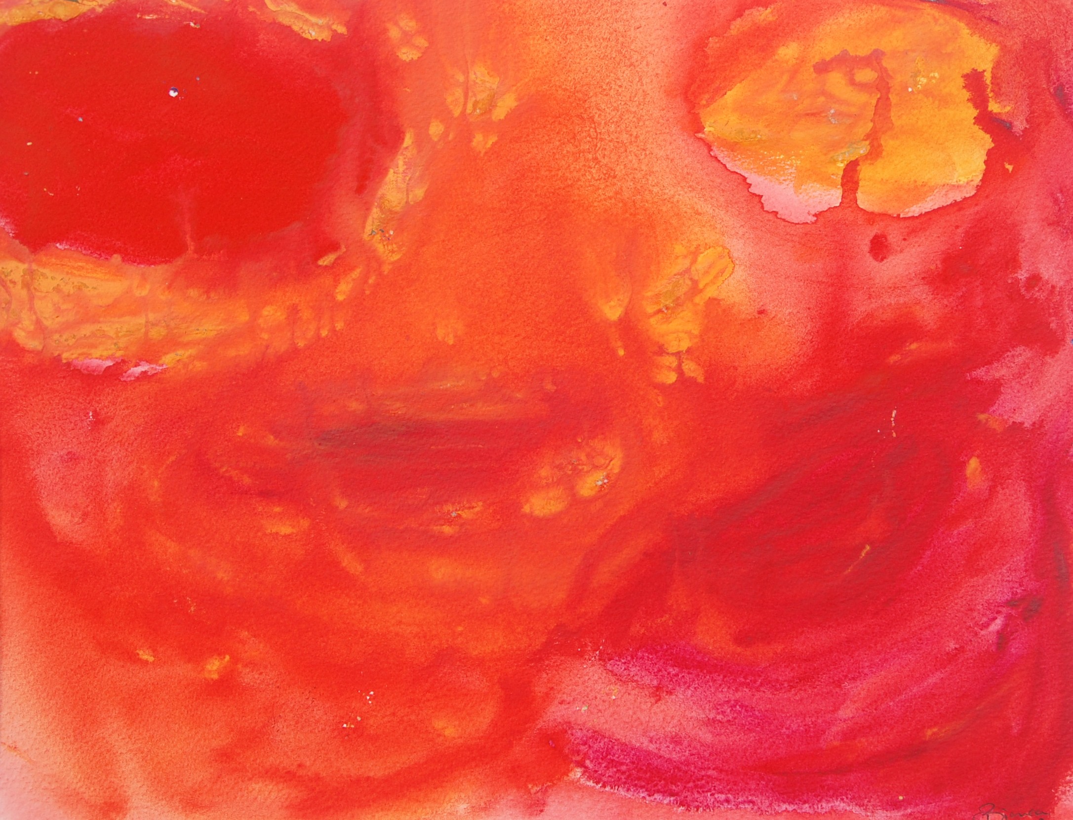 2173x1661 June 2014 Bianca Overflowing - Red Orange Watercolor