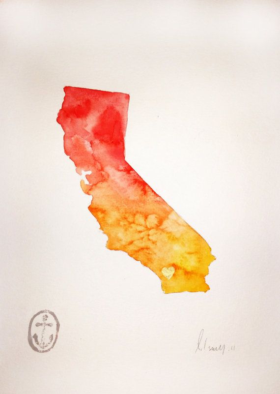 570x801 Red Orange Ombre California Watercolor By Anchorsenddesigns - Red Orange Watercolor