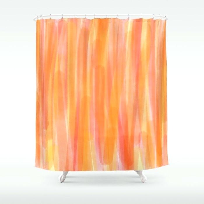 700x700 Sunset Red Orange And Yellow Watercolor Shower Curtain Teal - Red Orange Watercolor