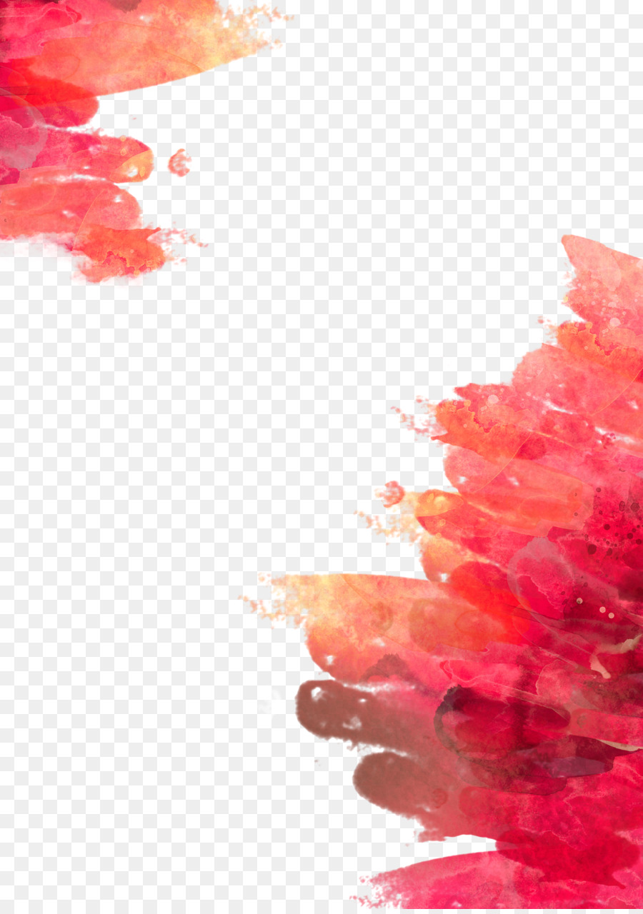 900x1280 Watercolor Painting - Red Orange Watercolor