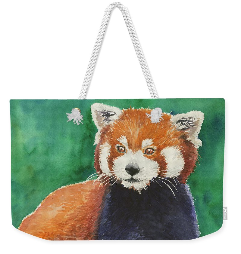 800x845 Red Panda Watercolor Portrait Weekender Tote Bag For Sale By - Red Panda Watercolor