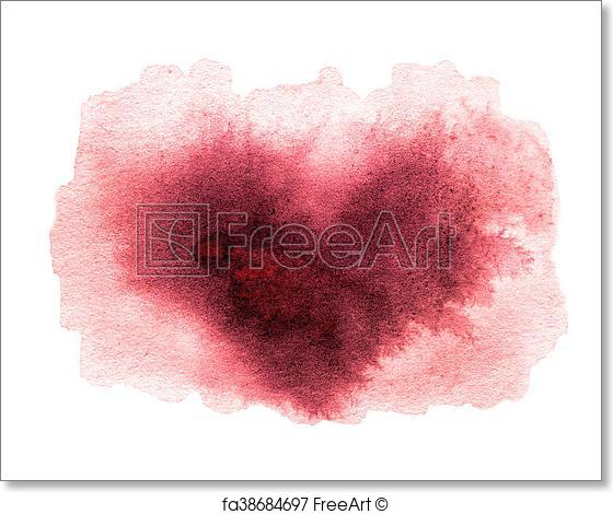 560x470 Free Art Print Of Heart Shape Red Watercolour Hand Painted Ink - Red Watercolor Background