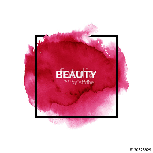 500x500 Abstract Watercolor Red Spot With Square Frame, Hand Painted - Red Watercolor Background