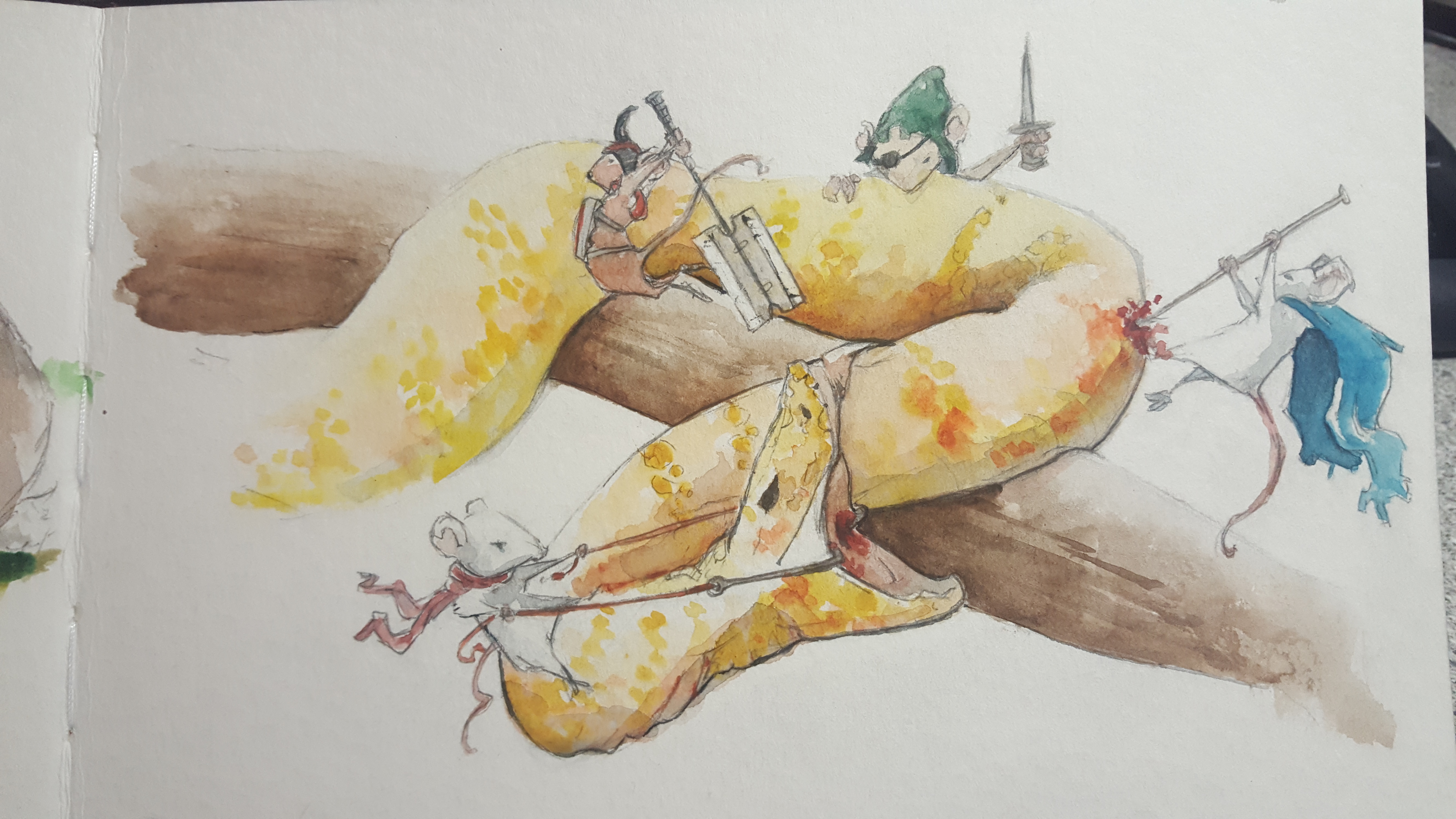 5312x2988 Oc] The Yellow Scaab, Watercolor Fantasy - Reddit Watercolor