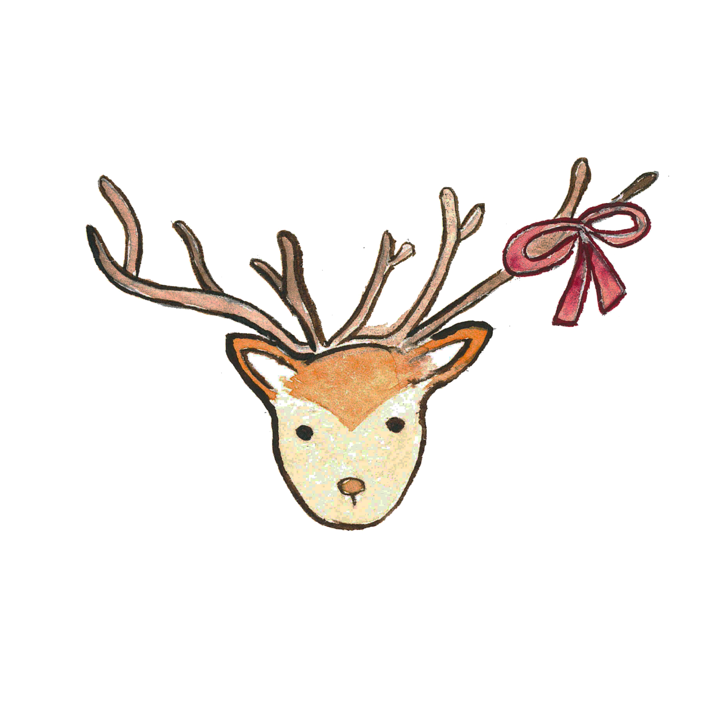 2362x2362 Reindeer Watercolor Painting Clip Art - Reindeer Watercolor